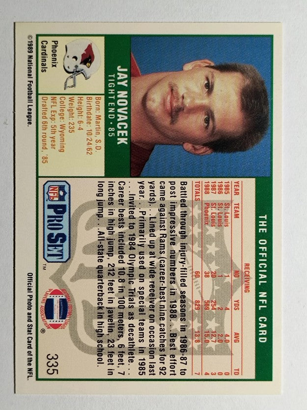 1989 Pro Set #335 Jay Novacek RC