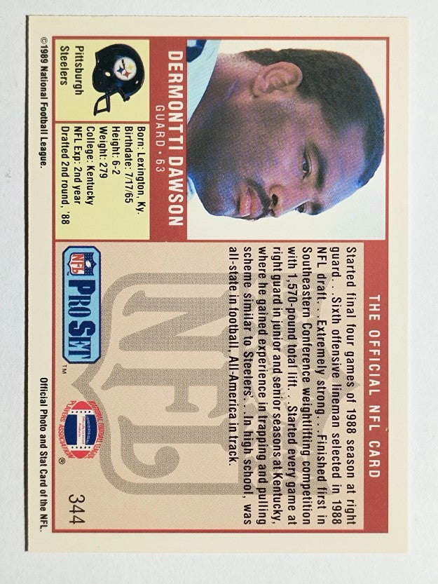 1989 Pro Set #344 Dermontti Dawson RC