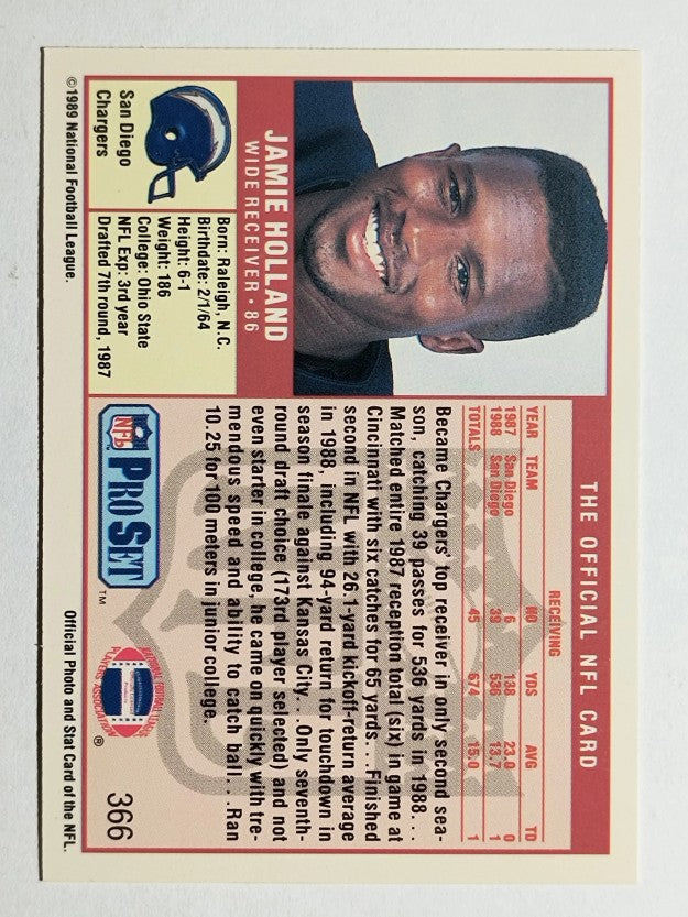 1989 Pro Set #366 Jamie Holland RC