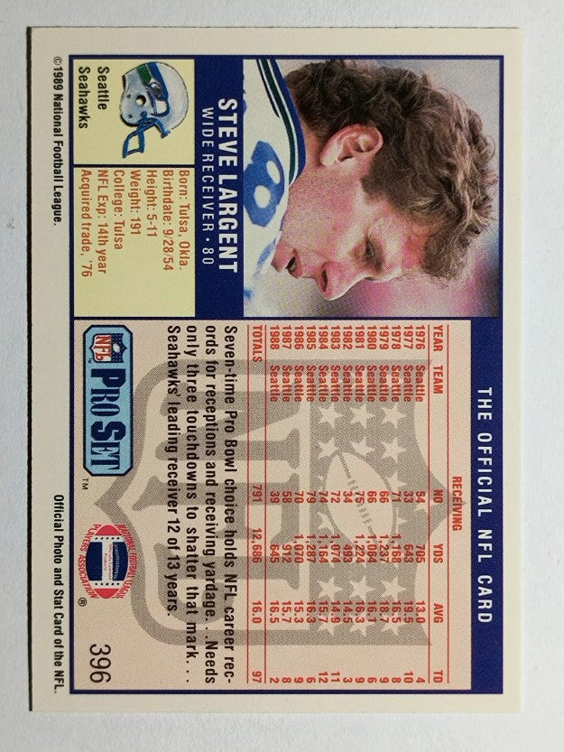 1989 Pro Set #396 Steve Largent