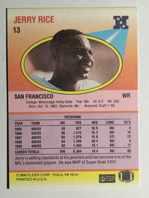 1990 Fleer #13 Jerry Rice