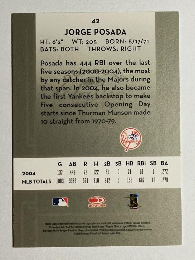 2005 Donruss Classics #42 Jorge Posada