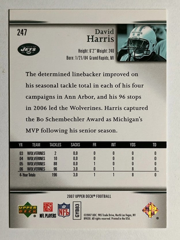 2007 Upper Deck Exclusive Edition Rookies #247 David Harris