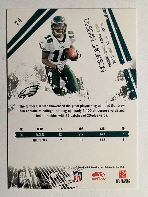 2009 Donruss Rookies and Stars #74 DeSean Jackson