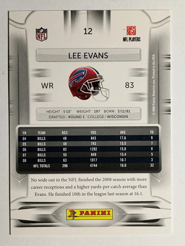 2009 Playoff Prestige #12 Lee Evans