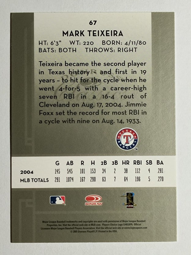 2005 Donruss Classics #67 Mark Teixeira