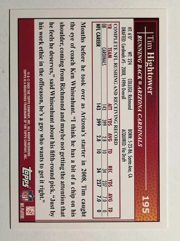 2009 Topps #195 Tim Hightower