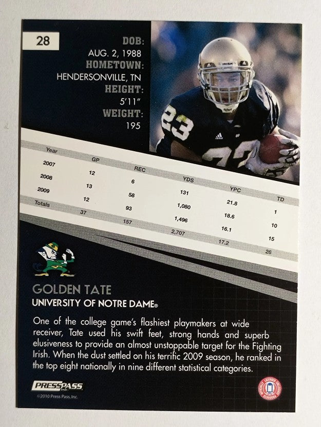 2010 Press Pass #28 Golden Tate