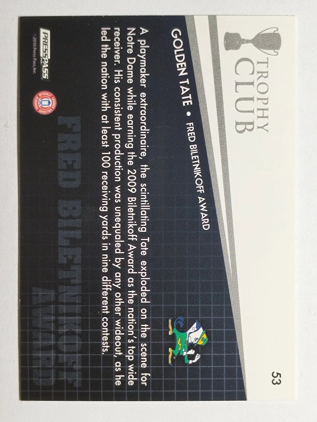2010 Press Pass #53 Golden Tate TC
