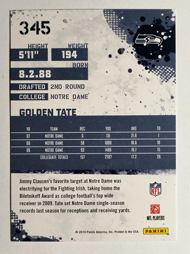 2010 Score #345 Golden Tate RC