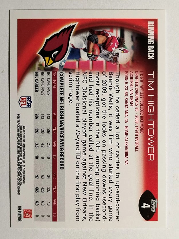 2010 Topps #4 Tim Hightower