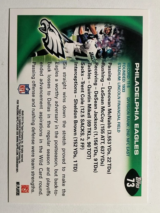 2010 Topps #73 Philadelphia Eagles Team/DeSean Jackson