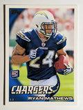 2010 Topps #403A Ryan Mathews RC/Running pose twisting