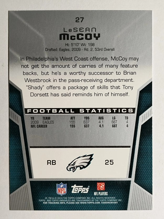 2010 Topps Unrivaled #27 LeSean McCoy