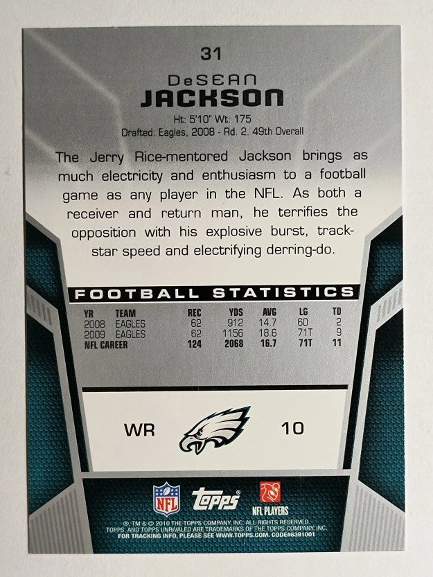 2010 Topps Unrivaled #31 DeSean Jackson