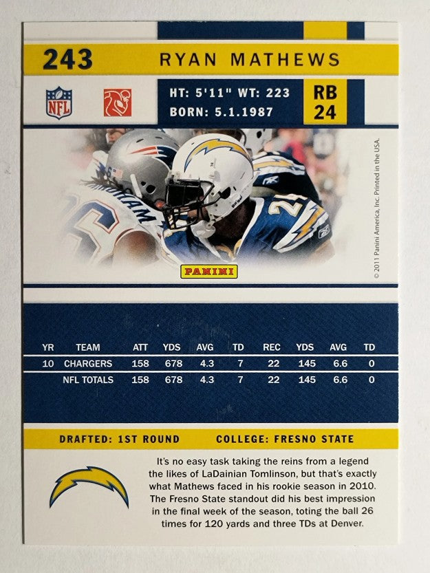 2011 Score #243 Ryan Mathews