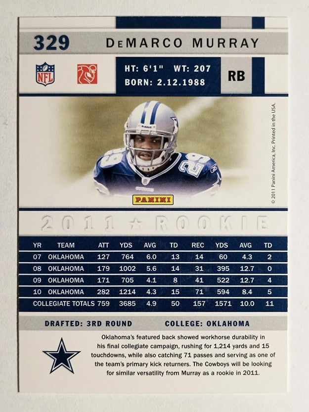2011 Score #329A DeMarco Murray RC/field in background