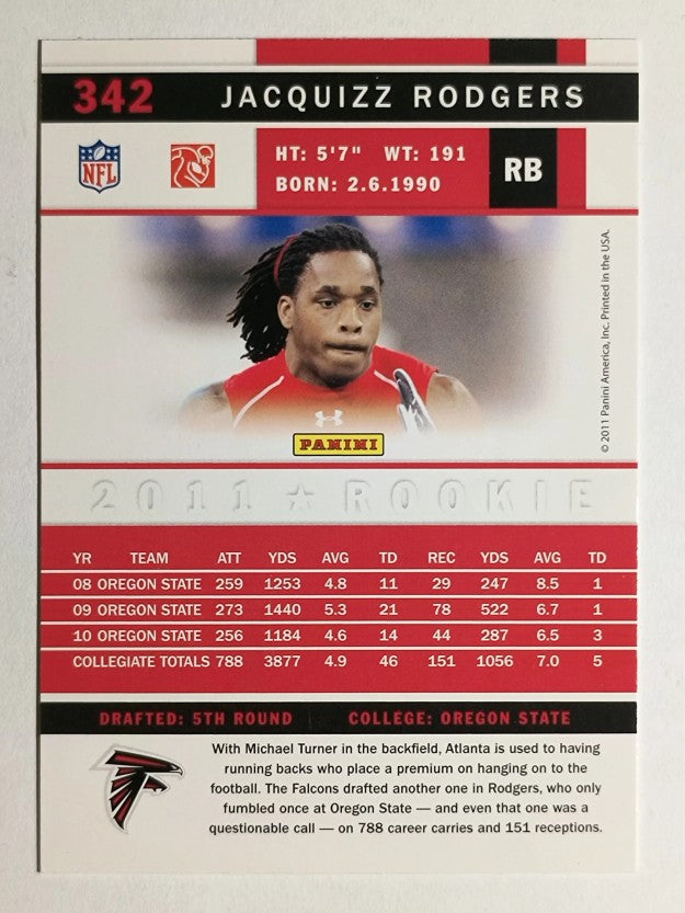 2011 Score #342 Jacquizz Rodgers RC