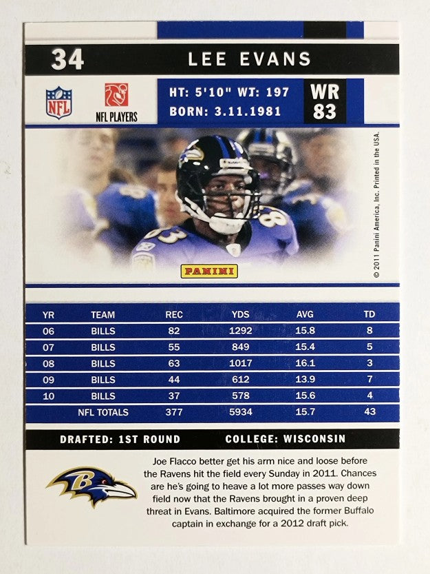 2011 Score Factory Set Updates #34 Lee Evans/Ravens photo