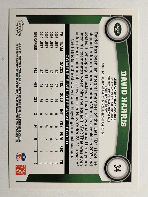 2011 Topps #34 David Harris
