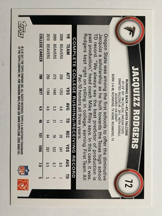 2011 Topps #72 Jacquizz Rodgers RC