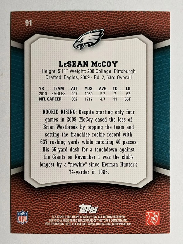 2011 Topps Rising Rookies #91 LeSean McCoy