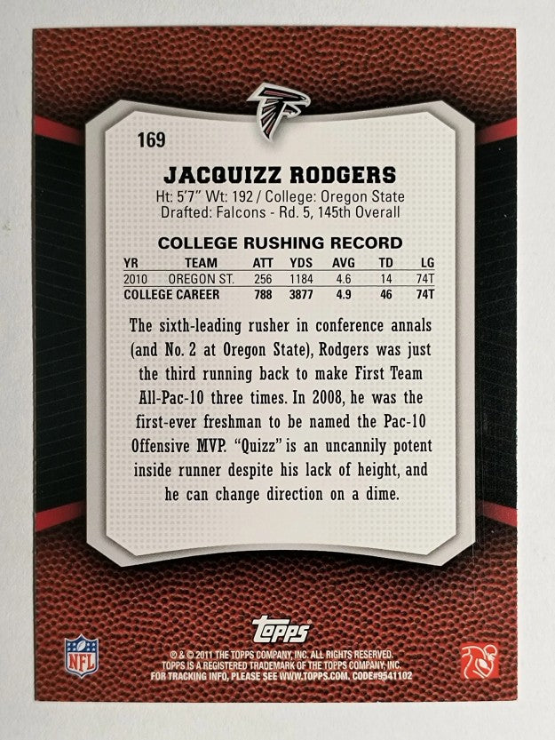 2011 Topps Rising Rookies Gold #169 Jacquizz Rodgers