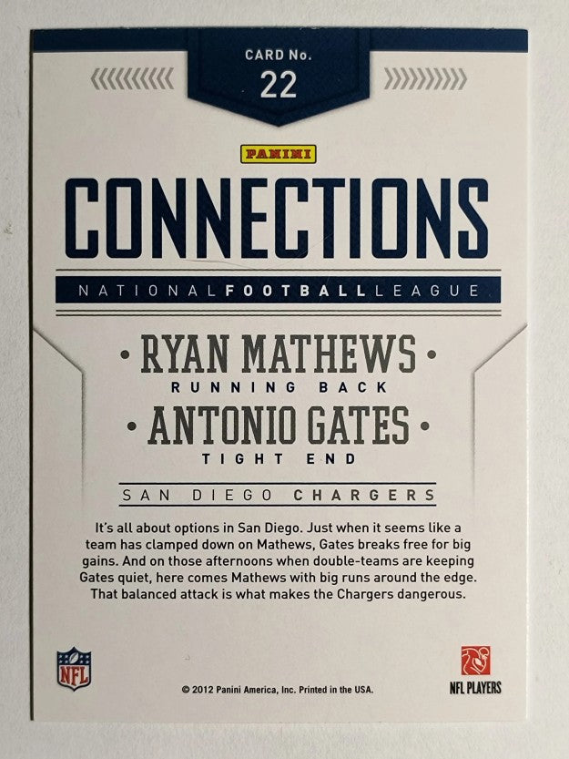2012 Prestige Connections #22 Ryan Mathews/Antonio Gates