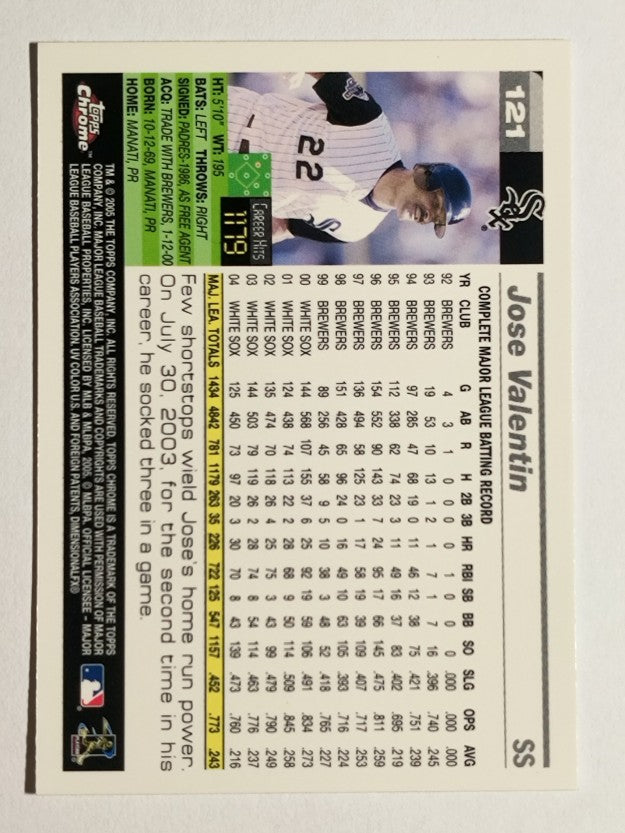 2005 Topps Chrome #121 Jose Valentin