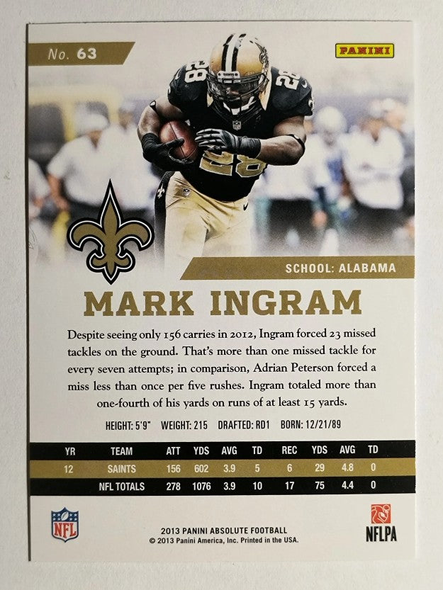 2013 Absolute Retail #63 Mark Ingram