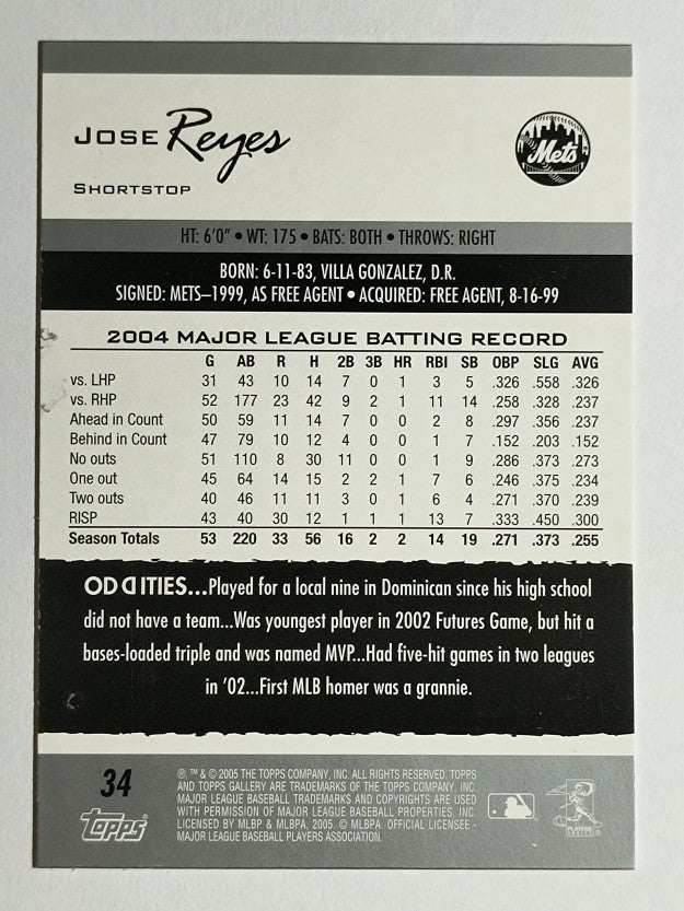 2005 Topps Gallery #34 Jose Reyes