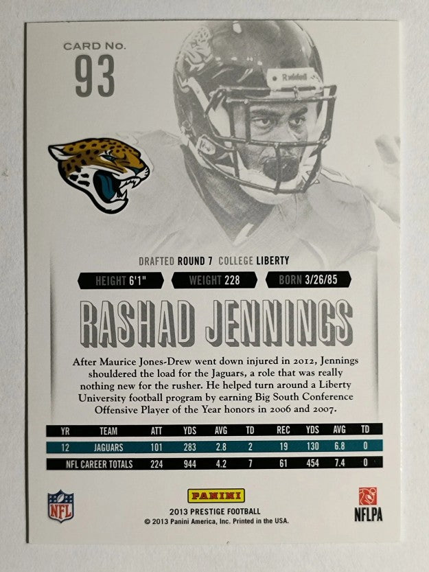 2013 Prestige #93 Rashad Jennings