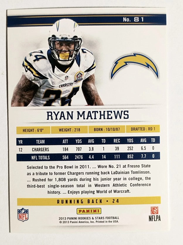 2013 Rookies and Stars Longevity Ruby #81 Ryan Mathews