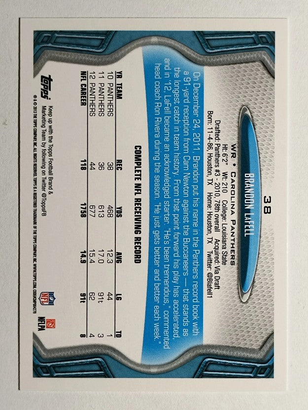 2013 Topps #38 Brandon LaFell