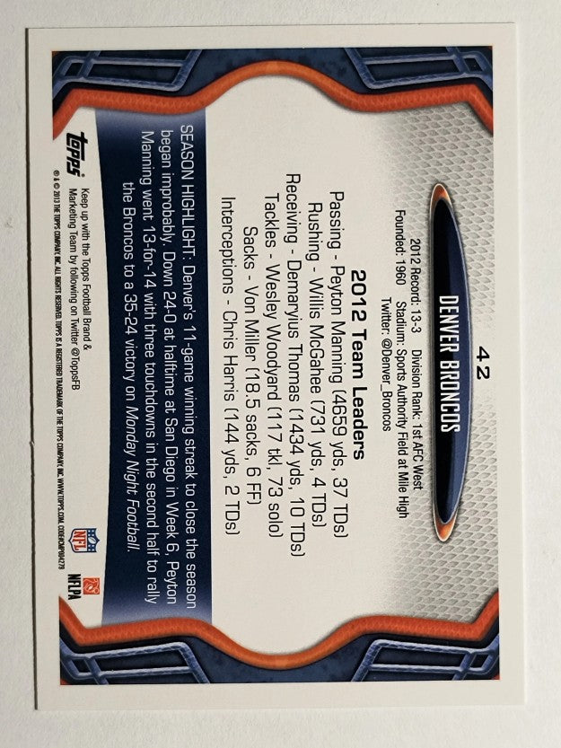2013 Topps #42 Denver Broncos/Eric Decker/Demaryius Thomas/Knowshon Moreno