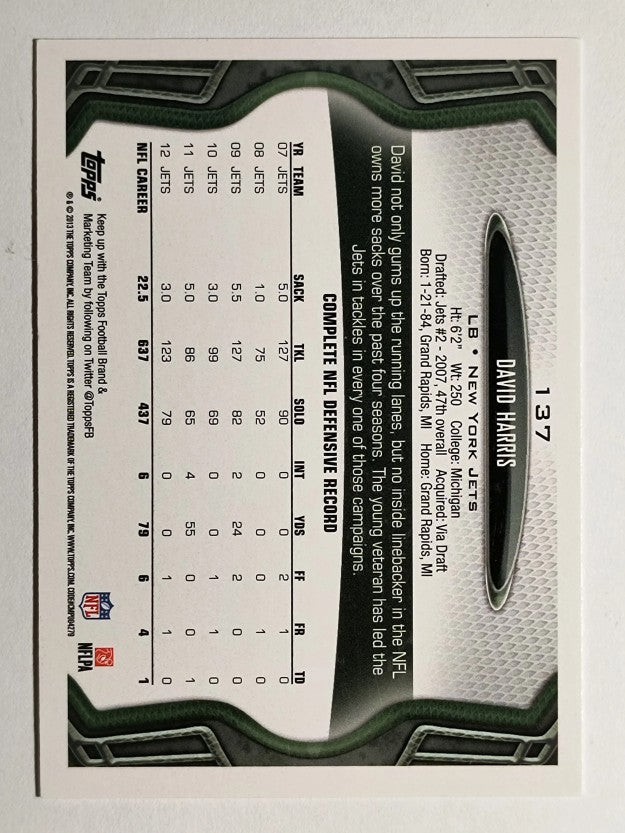 2013 Topps #137 David Harris