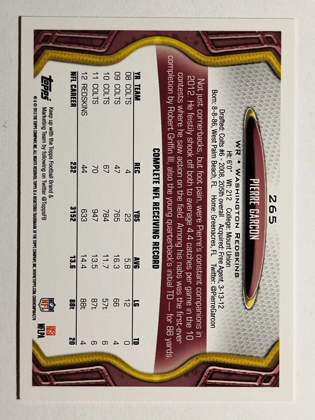 2013 Topps #265 Pierre Garcon