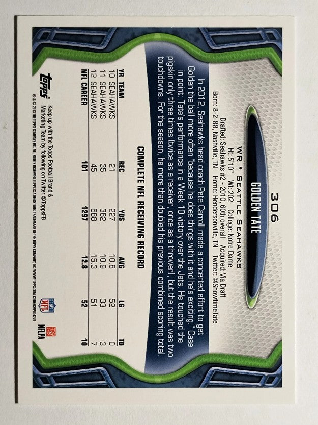 2013 Topps #306 Golden Tate