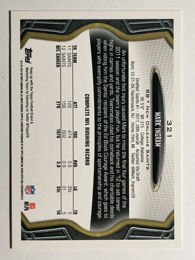 2013 Topps #321 Mark Ingram