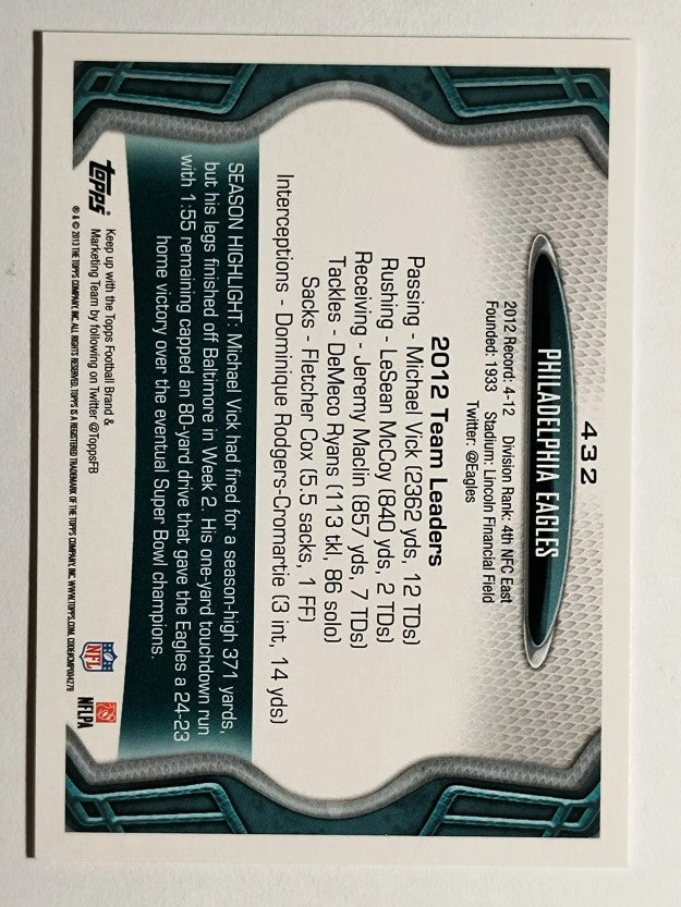 2013 Topps #432 Philadelphia Eagles/Michael Vick