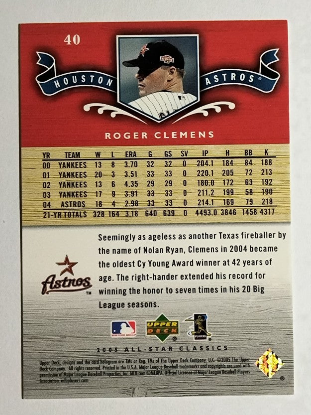 2005 UD All-Star Classics #40 Roger Clemens