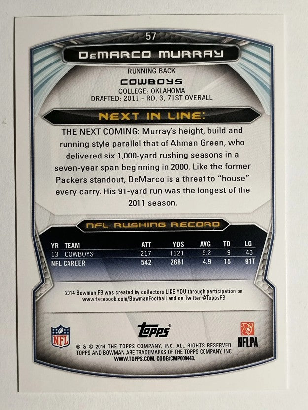 2014 Bowman #V57 DeMarco Murray