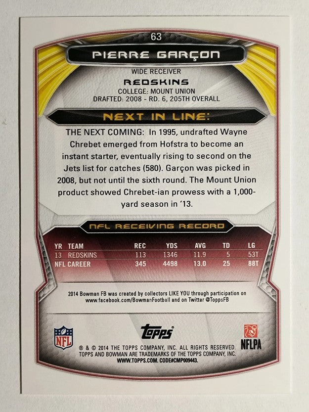 2014 Bowman #V63 Pierre Garcon