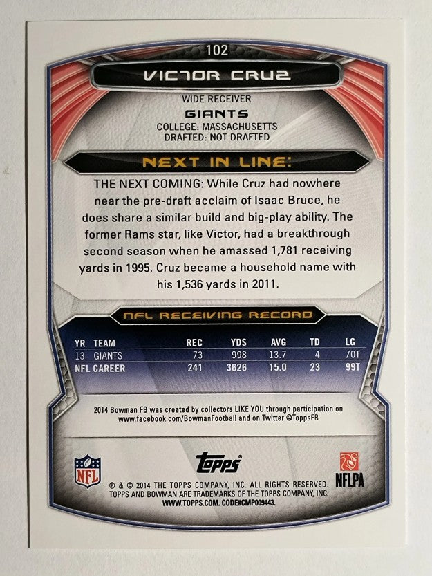2014 Bowman #V102 Victor Cruz