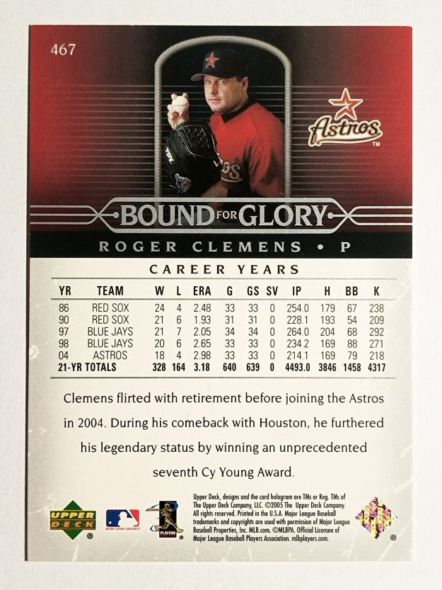 2005 Upper Deck #467 Roger Clemens BG