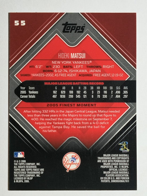 2006 Finest #55 Hideki Matsui