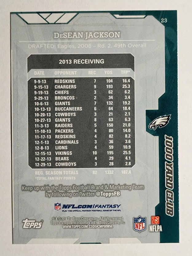 2014 Topps 1000 Yard Club #23 DeSean Jackson