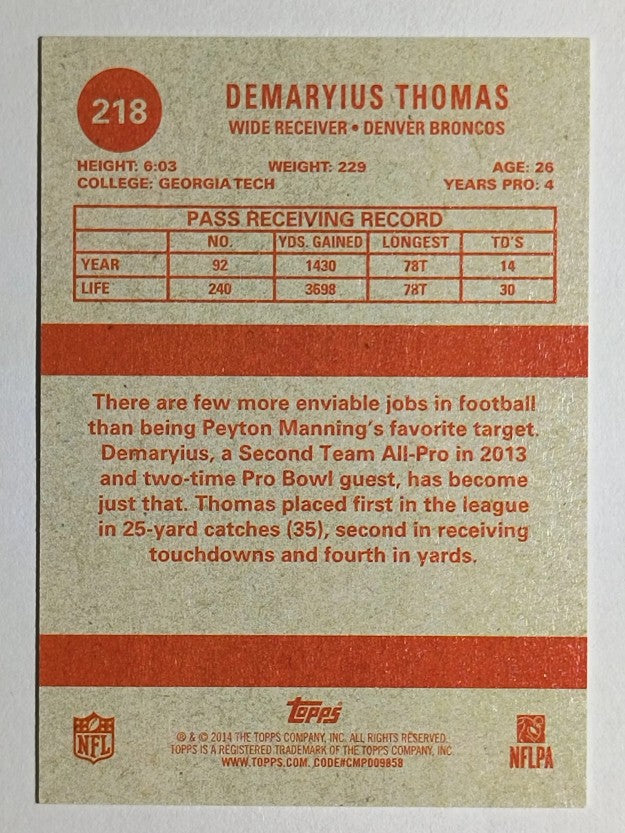 2014 Topps 1963 Mini #218 Demaryius Thomas