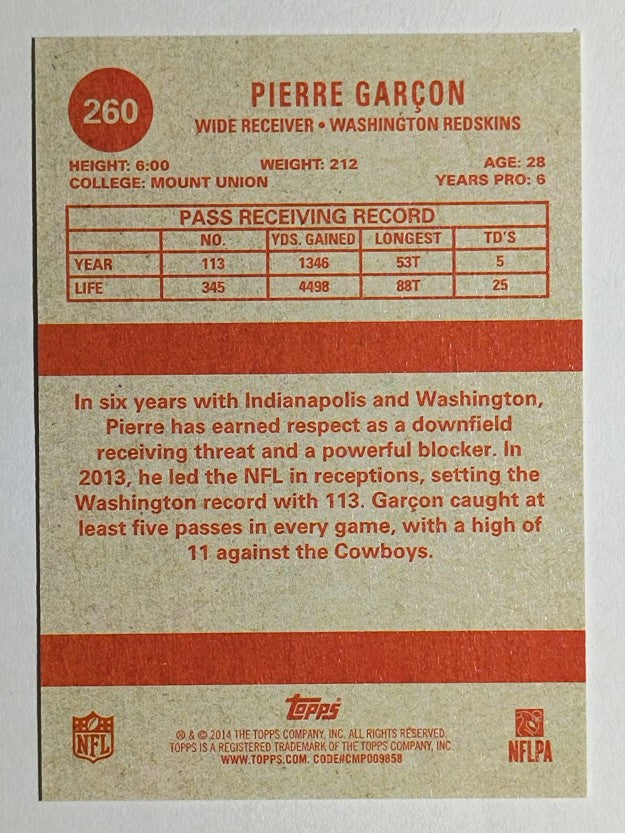 2014 Topps 1963 Mini #260 Pierre Garcon