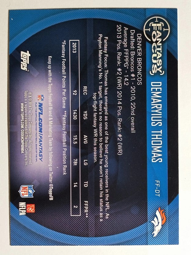 2014 Topps Fantasy Focus #FFDT Demaryius Thomas